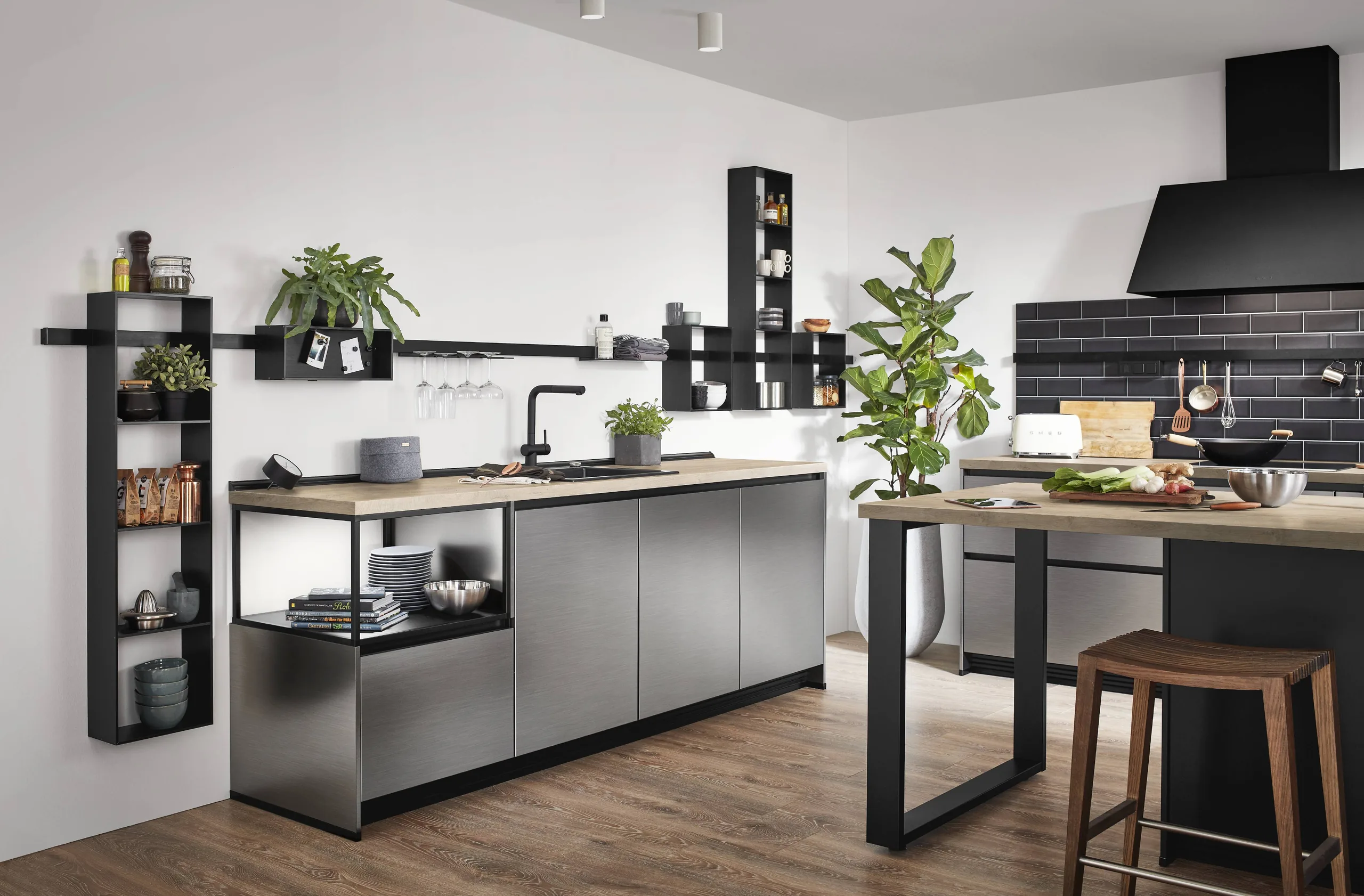 nobilia Küche Inox Stahl gebürstet Nachbildung bei SORI Studios